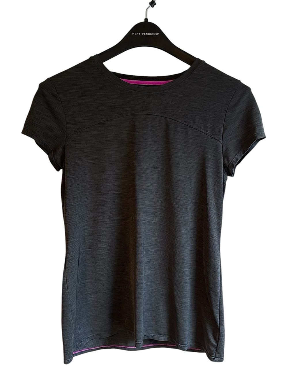 Athleta Gray Mesh Short Sleeve Cut Out Athletic Top Rare 2014 Style Size Small